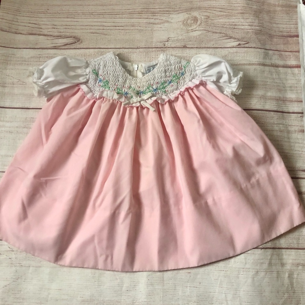 Vintage 1970’s Cherubs Smocked Dress 18 Mo
